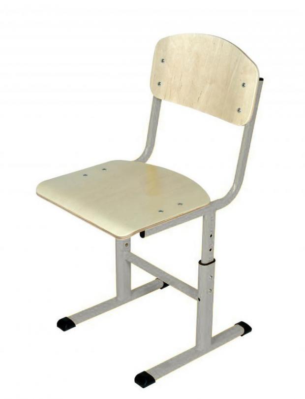 Стілець Т-подібний на металевій плоскоовальній трубі, на ростові групи №5-7, з регулюванням глибини сидіння,АЛМАНТ, 410х460-495х(780)830-910